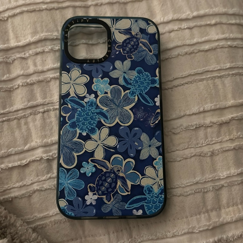 iPhone 13 blue turtle and flower Casetify phone case